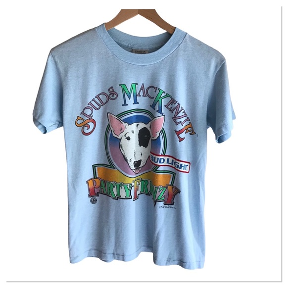 Oneita Tops - Vintage 80's Spuds Mackenzie Bud Light Party Frenzy Single Stitch T-Shirt Size M